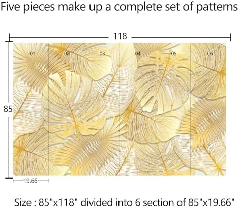 Gradually Changing Gold Texture Leaf Mural Peel and stick-85"x118" - Image 4