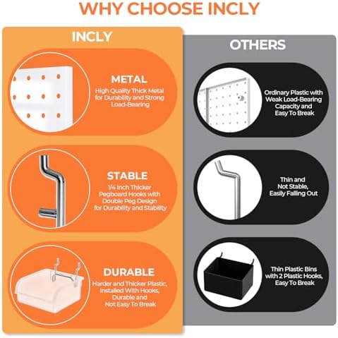 INCLY 90PCS Metal Peg Board Kit - Image 4