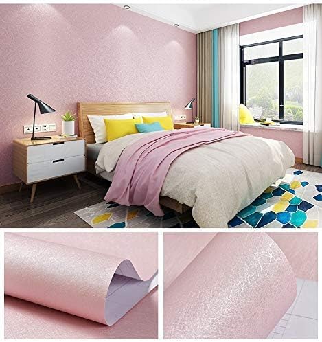 MelunMer Pink Silk Wallpaper Peel and Stick Removable Textured 15.7"x393" - Image 5