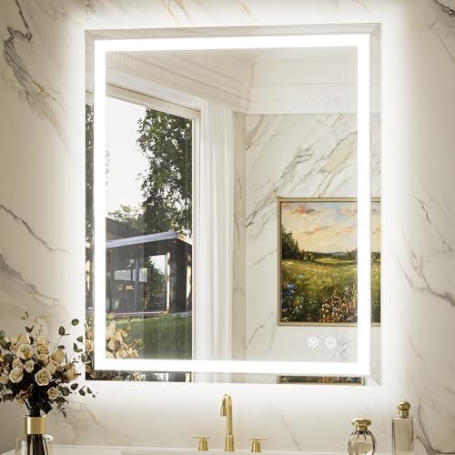 Keonjinn 30" x 36" Beveled LED Bathroom Mirror by Keonjinn