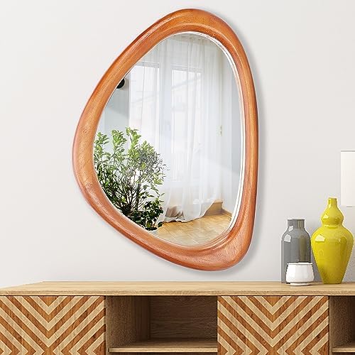 Irregular Wall Mirror, 30*20inch Asymmetrical Wood Mirrors, Entryway Mirror by Givetheroomuniquebeauty%EF%BC%81