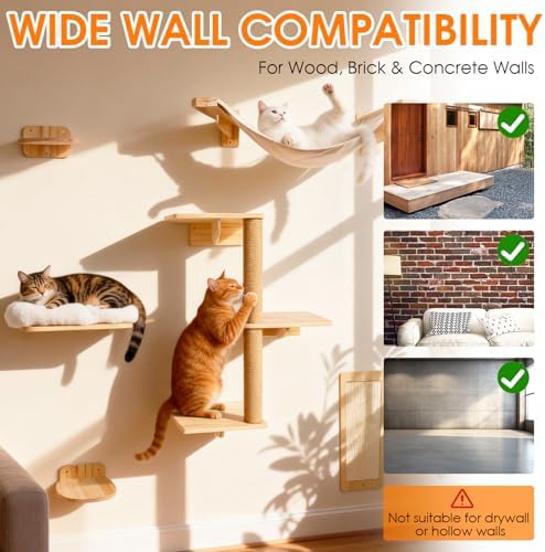 6 in 1 Cat Wall Shelves Climbing System - Image 7