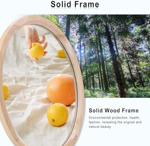 28''Round Wood Mirror, Circle Mirror, Boho Style Wall Decor, Nursery Mirror - Image 3