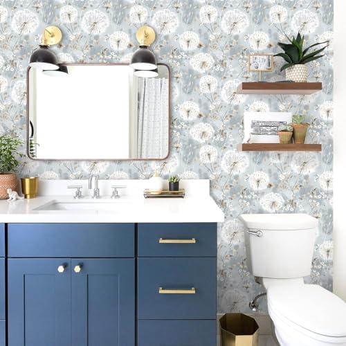 Nukofal Floral Wallpaper Peel and Stick Dandelion Contact Paper 16.9"x118" - Image 4