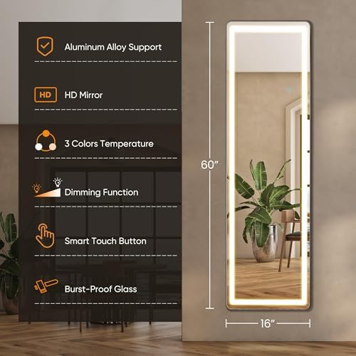 LED Rectangular Full Length Mirror - Image 2