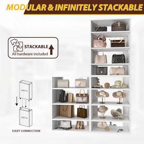31.5" Wide Shoe Shelf Tower Modular Closet System, Shoe Storage Closet Tower - Image 5