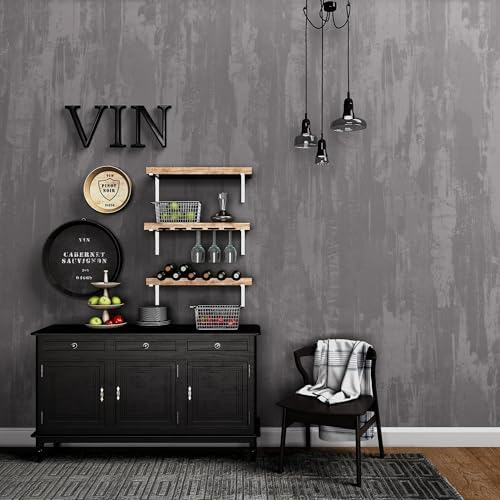 TOTIO Silver Grey Stained Plaster Wallpaper Peel and Stick Modern Industrial - Image 3