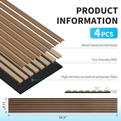 Art3d 94.5 x 12.8 Inch Soundproof Wood Textured Wall Panels - Image 5