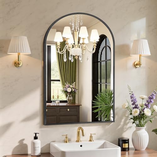 Sweetcrispy 22"x30" Arched Black Bathroom Mirrors - Image 5