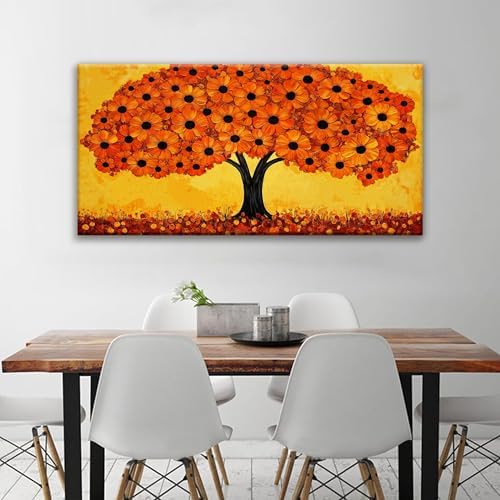 TAIJXAGSG Wall Art For Living Room Prints Orange Tree Of Life Wall Art Modern - Image 2