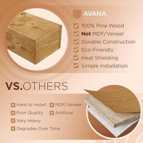 Avana Rustic Fireplace Mantle Shelf 84 Inches - Image 5