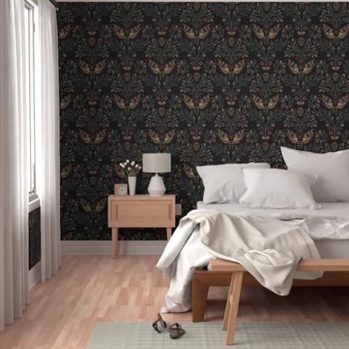 Spoonflower Death Head Moth Peel and Stick Wallpaper - Image 5