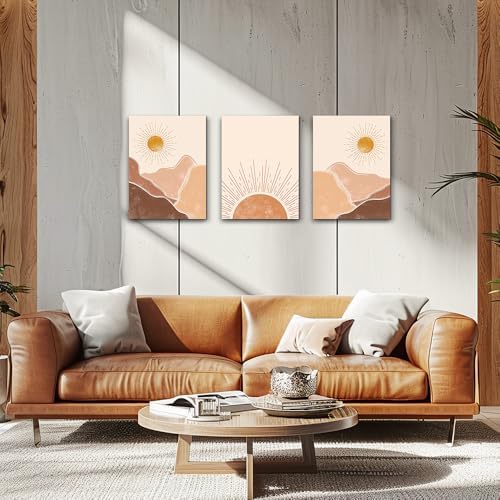 Boho 3 Piece Large Size Canvas Wall Art - Image 3