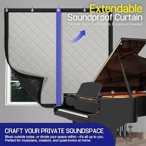 JaneTech Soundproof Acoustic Curtain, Heavy Duty, 70.9 x 39.4 in - Image 3