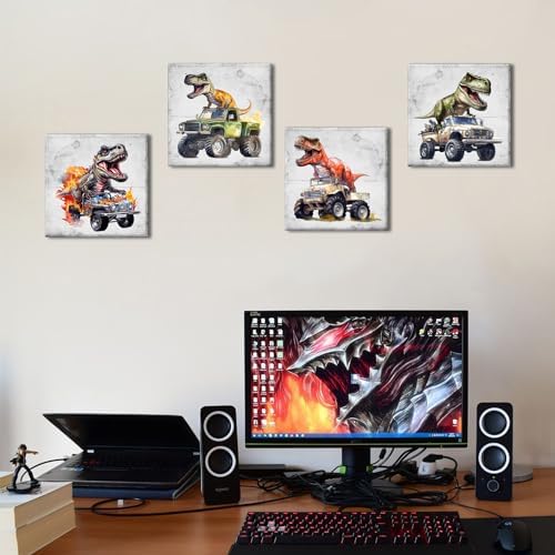 Retro Dinosaur Wall Art Funny Dinosaur Room Decor - Image 5