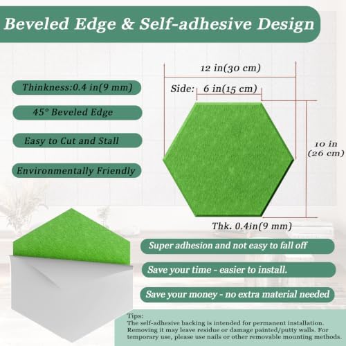 Hexagon Acoustic Panels, 12 Pack Self-Adhesive Sound Panels - Image 3