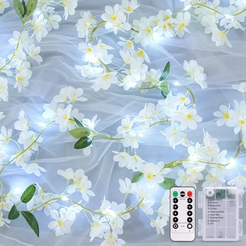 JMEXSUSS 48 LED White Flower Lights, Cool White, 15.75 FT by JMEXSUSS