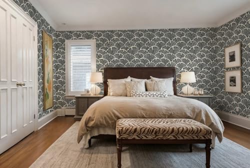 Vintage Peel and Stick Wallpaper Beige Black Wallpaper Farmhouse Cottage Leaf - Image 7