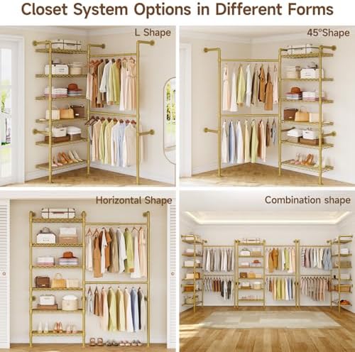 ONBRILL L2 Wall Mounted Closet System, Industrial Pipe Clothing Rack - Image 5
