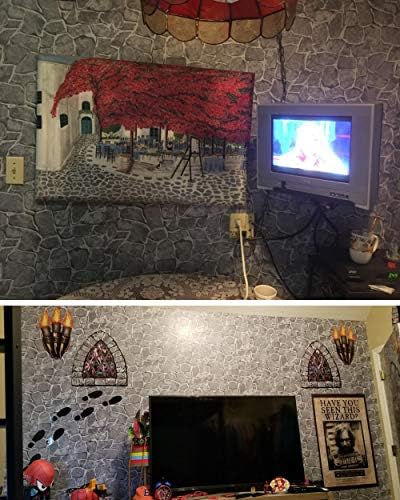 Stone Wallpaper Peel and Stick Castle Contact Paper, Dark Grey, 17.7"x197" - Image 3