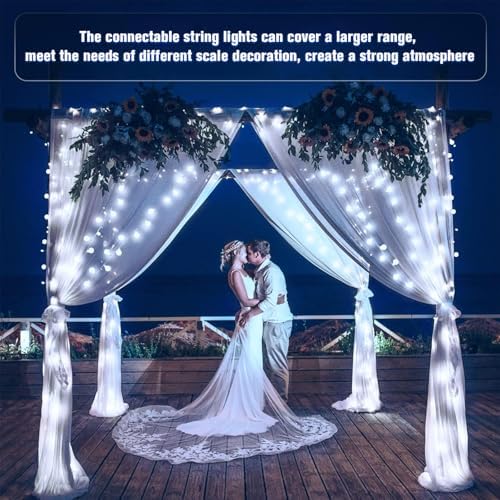 JMEXSUSS Connectable 100 LED Globe White String Lights Indoor - Image 5