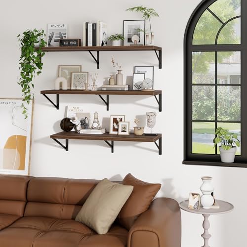 Deep Wall Shelves 30"W x 12"D Engineered Wood Floating Shelves - Image 4