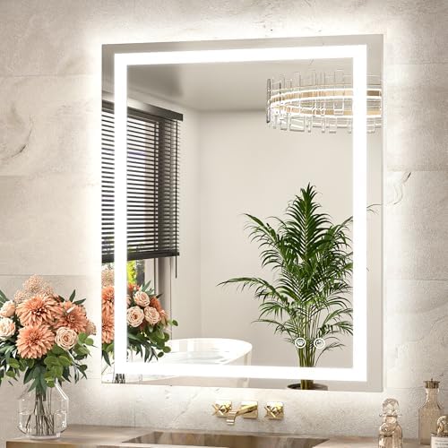 TETOTE LED Bathroom Mirror 30 x 36 Front and Backlit Lighted Bathroom Vanity by TETOTE