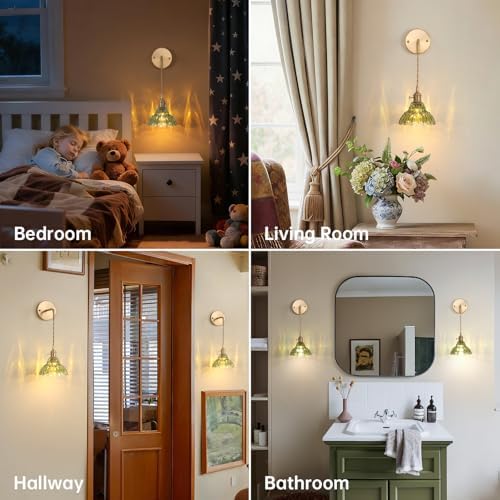 Shenmoyl Vintage Battery Operated wall sconces Set of 2, Wall Lamps - Image 5