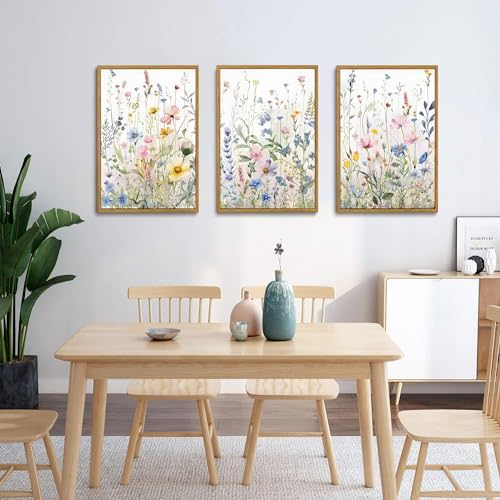 Watercolor Wildflower Framed Wall Art Set of 3, 16x24 inch - Image 7