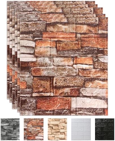 Peel and Stick 3D Foam Stone Wall Panels, Self Adhesive Wallpaper by CvoMep