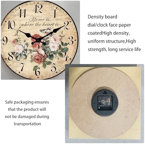 XFM Small Vintage Roses Wall Clocks 10 Inch - Image 7