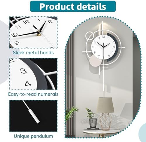 Large Decorative Wall Clock Silent Battery Operated - Image 5
