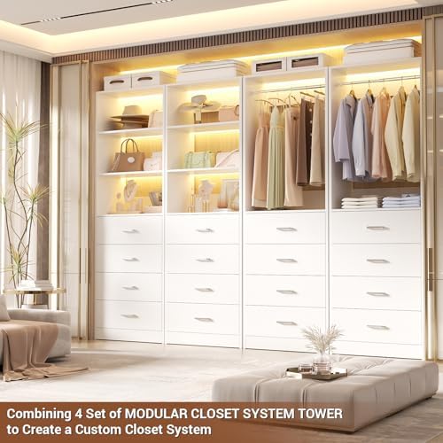 Aheaplus Closet Drawers System, 21.3" Wood Closet Organizer - Image 5
