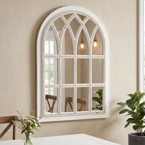 Farmhouse Window Pane Mirror, Large Decorative White Wall Mirror - Image 3