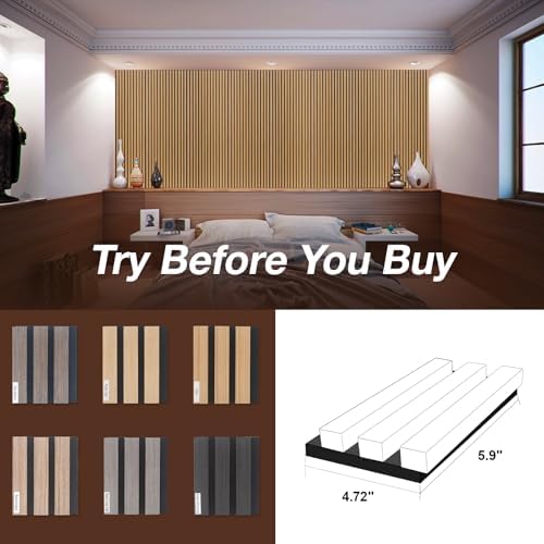 Yuzzy Wood Panels for Wall, Wood Slat Acoustic Panels, Sound Absorbing Wall - Image 5