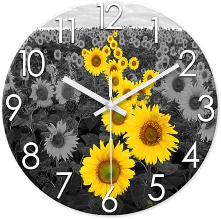 XFM Large Sunflower Kitchen Wall Clock 16 Inch Silent by XFMWallClock