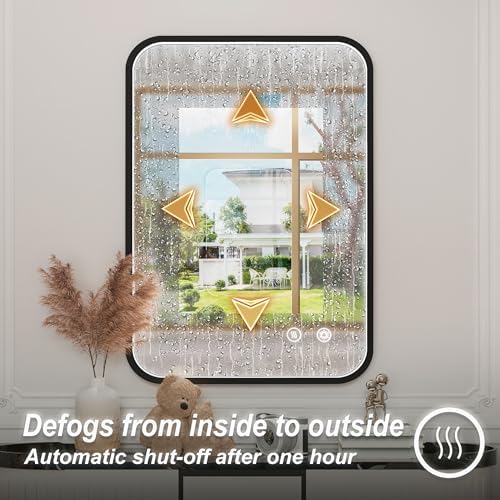 20"x28" Black LED Bathroom Mirror - Image 3