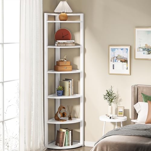Tribesigns 6 Tier Corner Shelf, 70.9 Inch Tall Corner Bookshelf Small Bookcase - Image 3