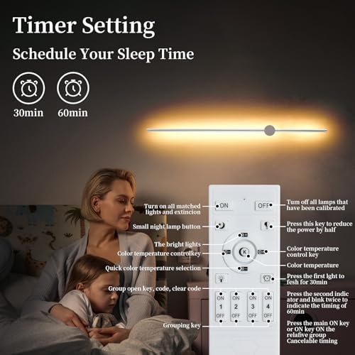 KELUOLY Dimmable Plug in Wall Sconce Set of 2, Chrome 39.37" LED Wall Light - Image 6