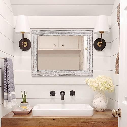 AAZZKANG Large Wall Mirror Rustic Wood Framed Hanging Mirrors Rectangle - Image 6