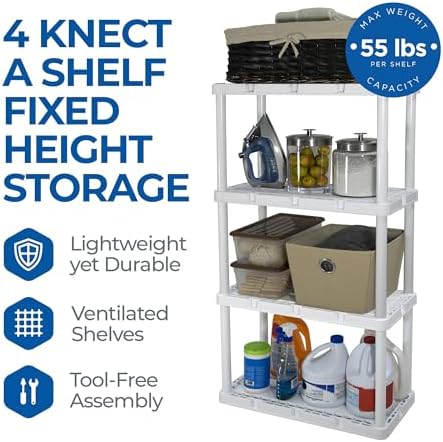 Gracious Living Knect-A-Shelf 4 Shelf Light Duty Rack, 3 Pack - Image 4