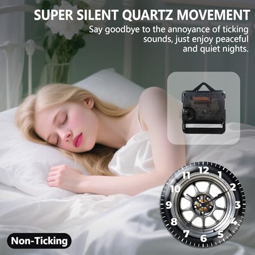 peacoblue Car Tires Wall Clocks Battery Operated - Image 4