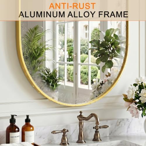 Oval Bathroom Mirror, 2 Pack 24"x36" Gold Vanity Mirror - Image 4