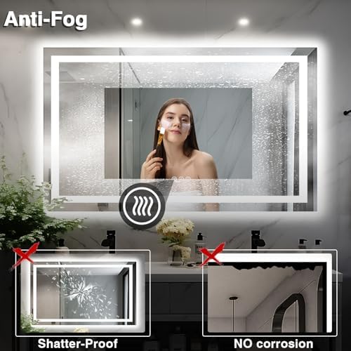 EchosLife 50"x32" LED Lit Bathroom Mirror - Image 6