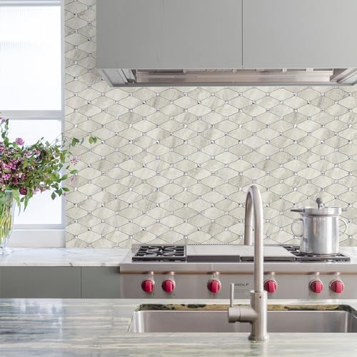 STICKGOO Peel and Stick Backsplash, 10 Sheets Beige Stone Texture Stick on - Image 2