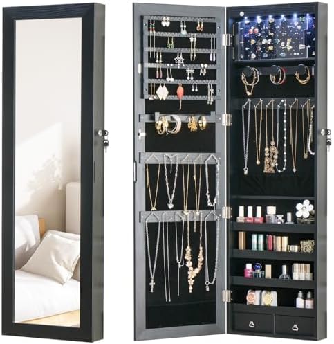 8 LED Lights Jewelry Armoire by MASMIRE