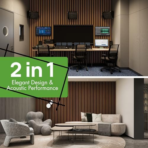 Art3d 12" x 93" Acoustic Wood Slat Wall Panel, 62 sq.ft - Image 5