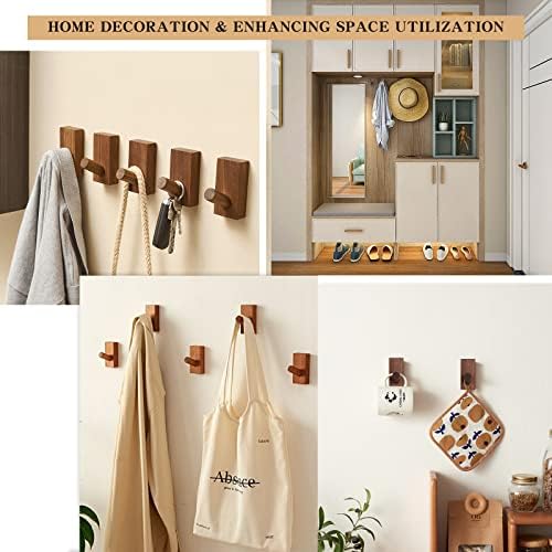 QUELLANCE Wood Coat Hooks Wall Mounted - Image 5