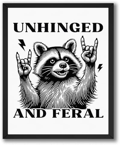 InkFlow Posters Feral Raccoon Fun Canvas Poster by InkFlowPosters