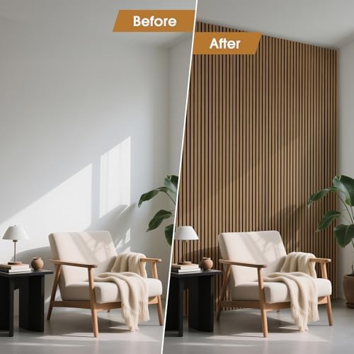 2 Pack 108’’x23.6’’ Fluted Acoustic Wood Slat Wall Panels - Image 3